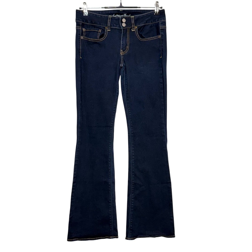 American Eagle Jeans Womens 6 28X31 Blue Artist Flare Low Rise Super Stretch